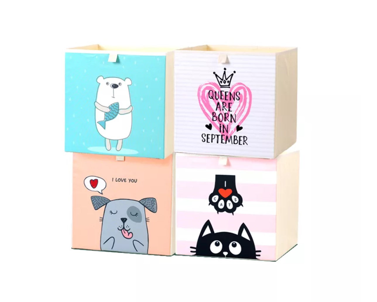 Cube Storage Basket - Nordic I Love  Cats