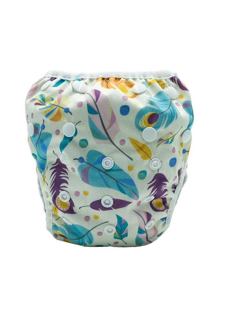 Swim Nappy and Wet Bag Set - Feathers