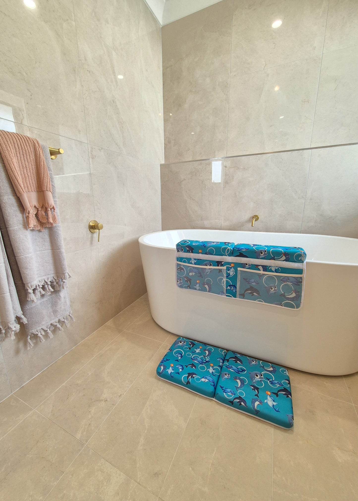 Baby Bath Kneeler and Elbow Rest Pad - Aqua Marine