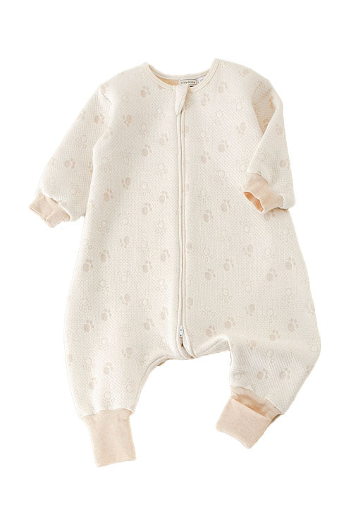 Baby Sleepsuit with safe split leg design and paws pattern