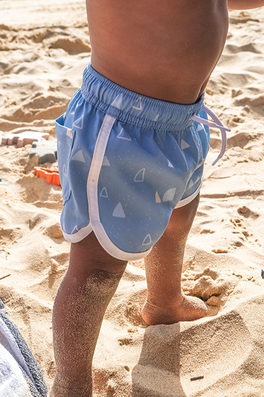 Baby boardshorts with triangle design