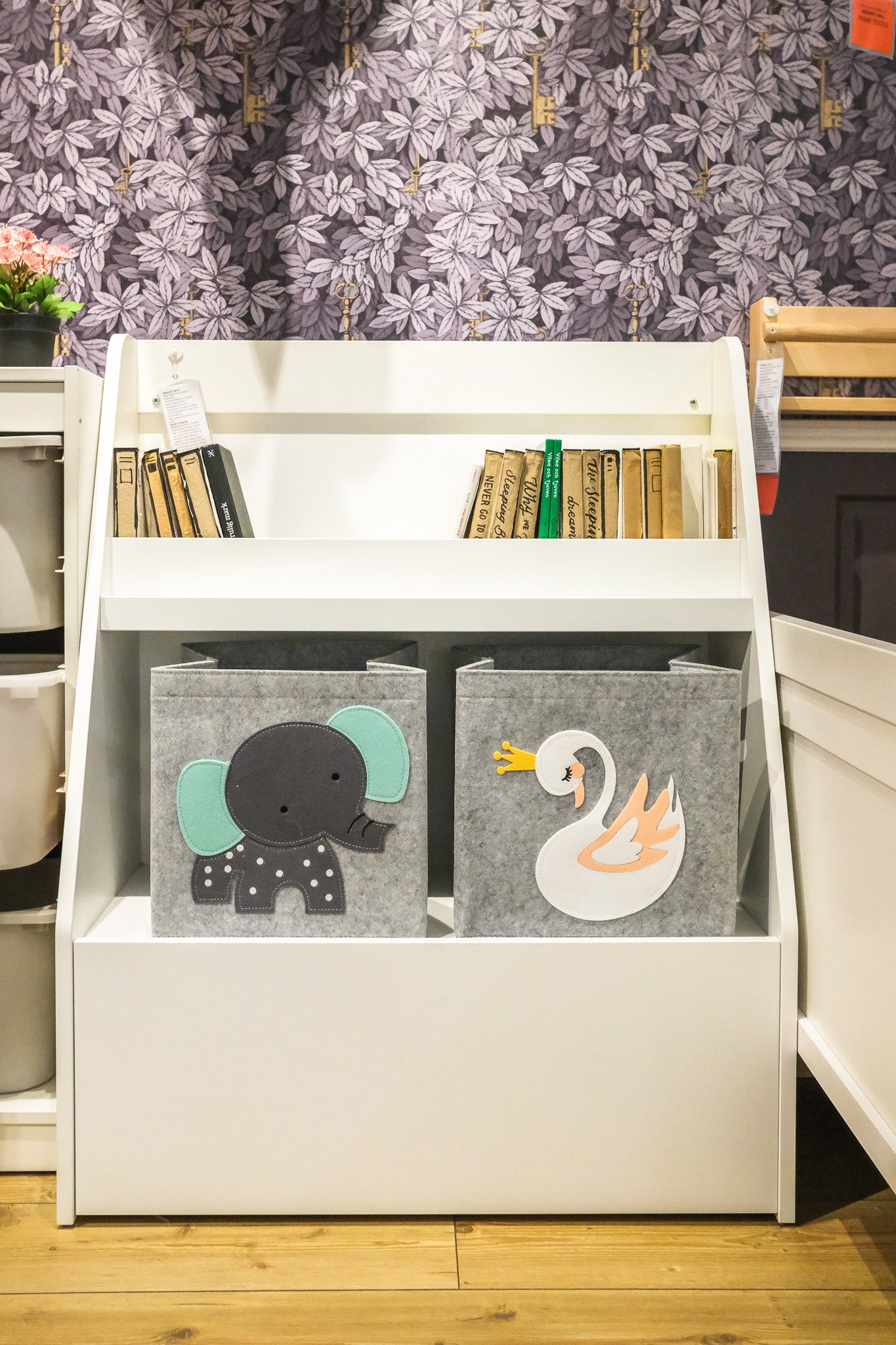 Kids cube storage basket with cute animal design