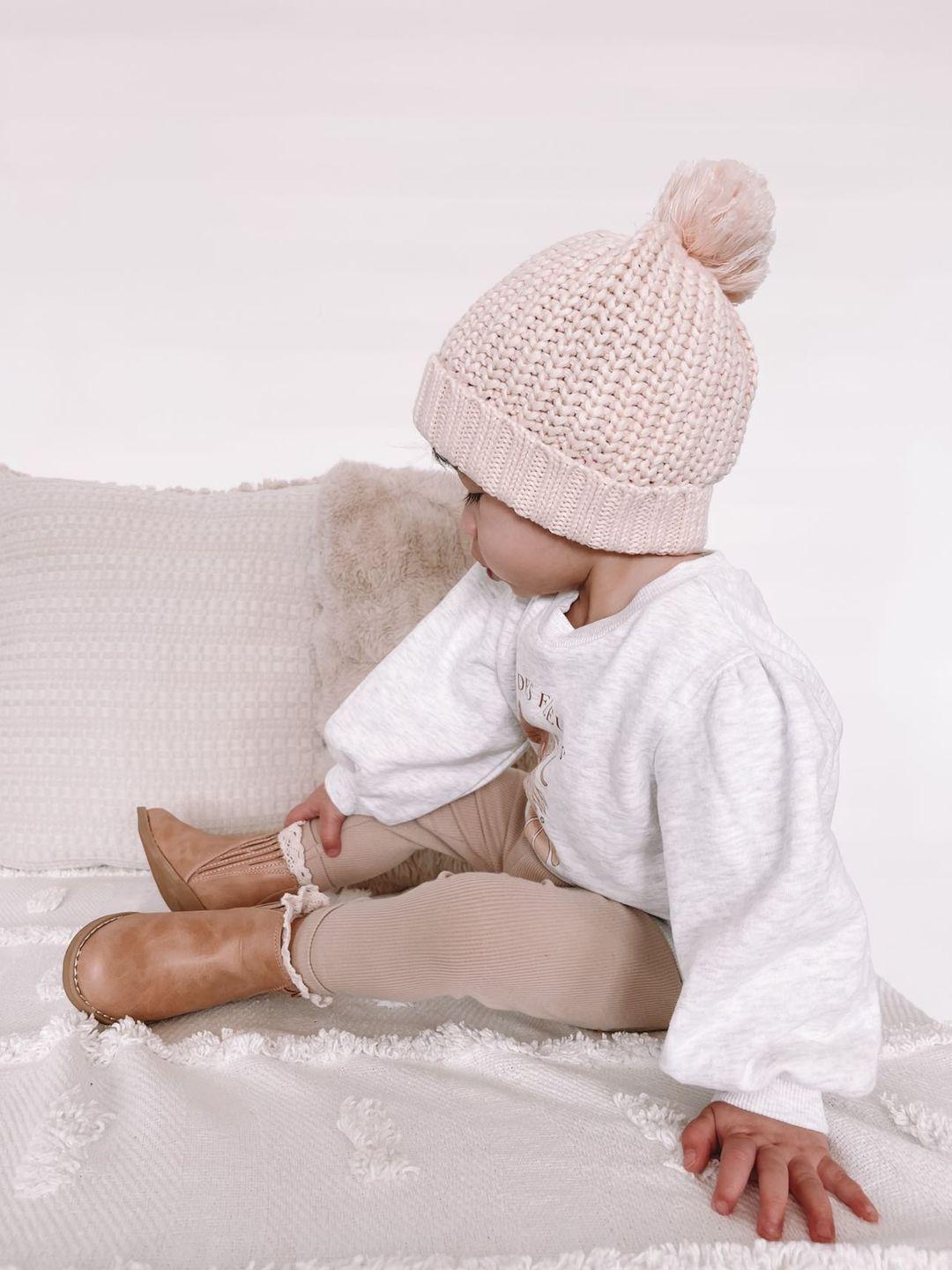 Baby Knitted Beanie - Ivory