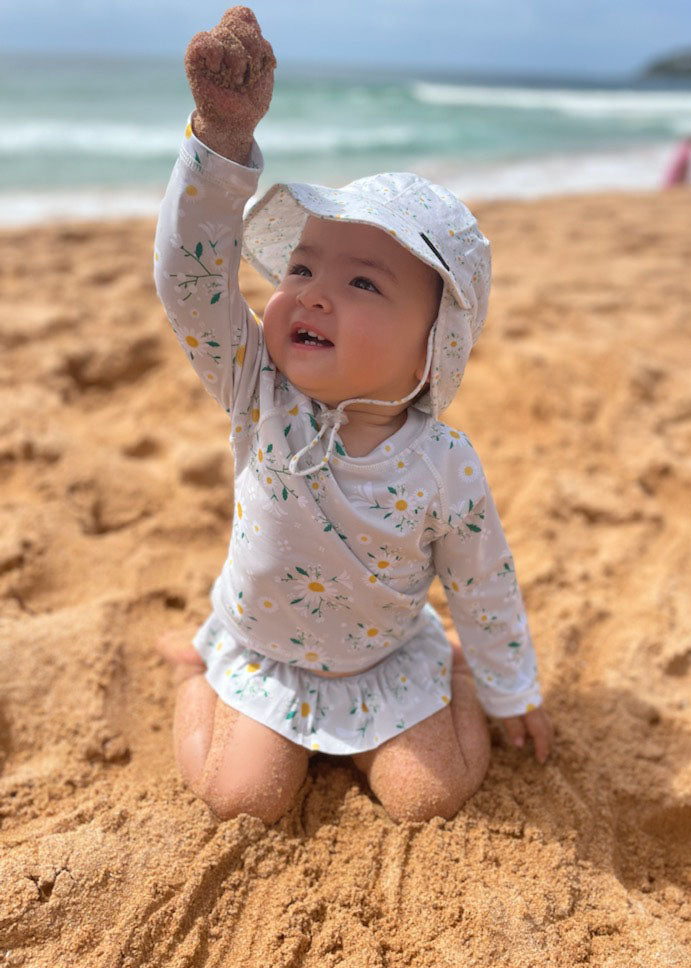 Baby girl swimsuit with on sale hat