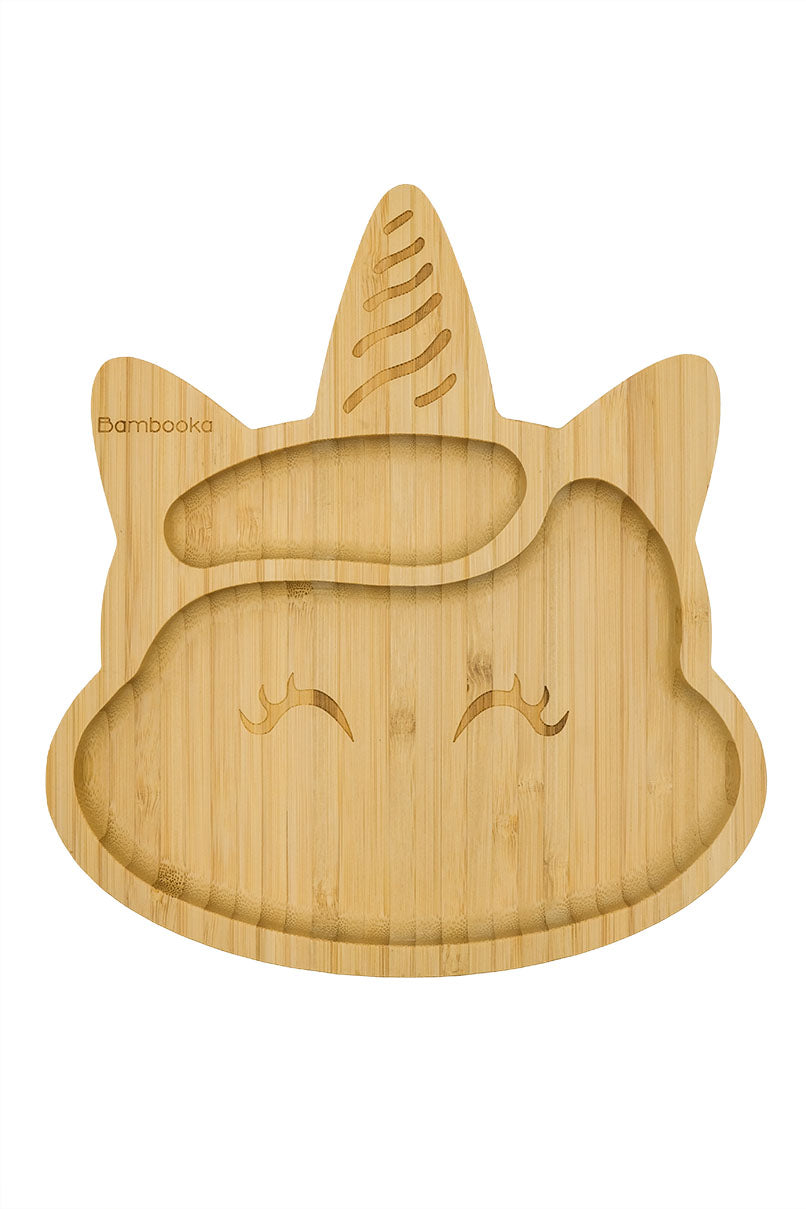 Baby Bamboo suction plate with unicorn design