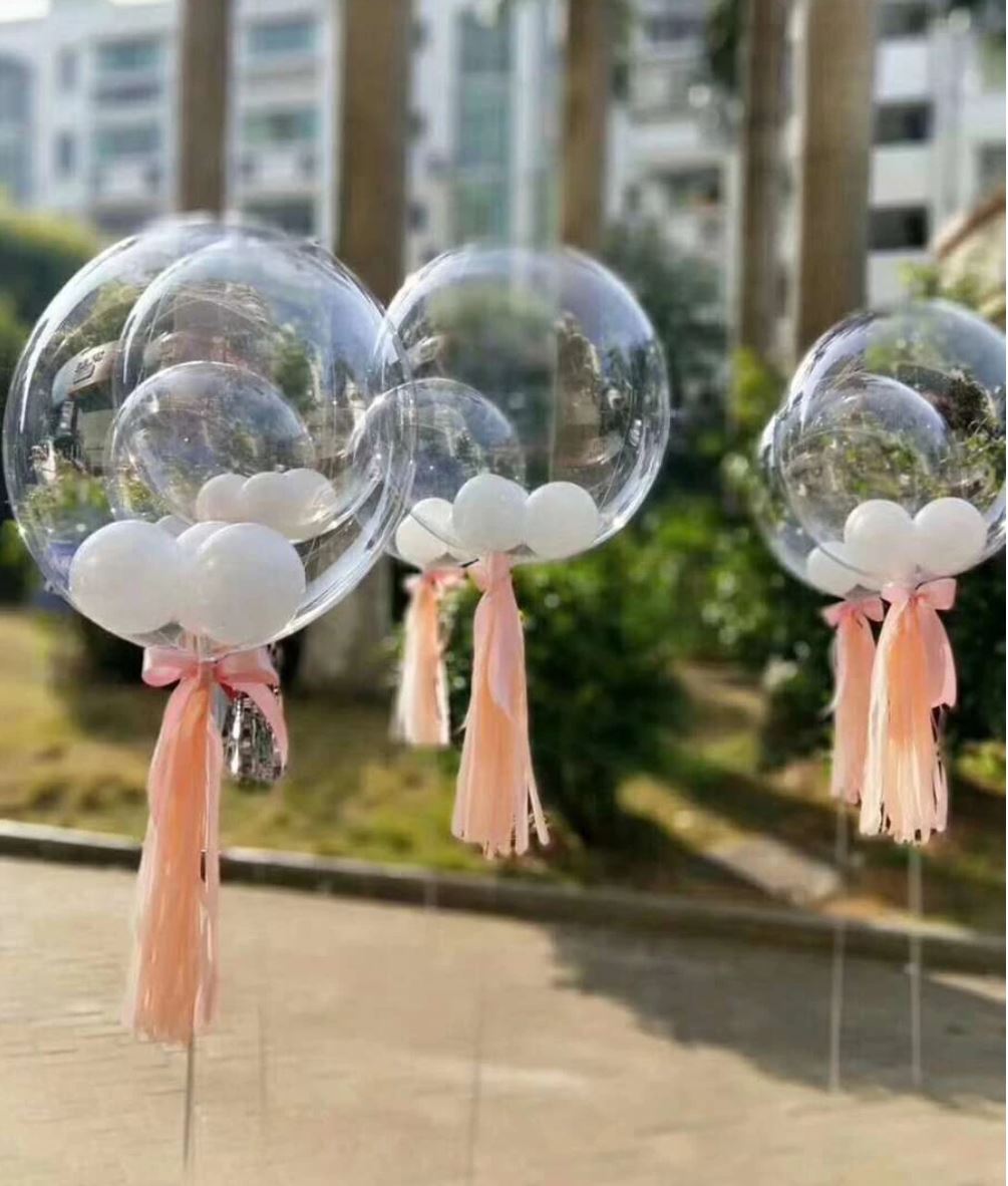 Clear Giant Balloons  - 5 Pack (60 / 90cm)