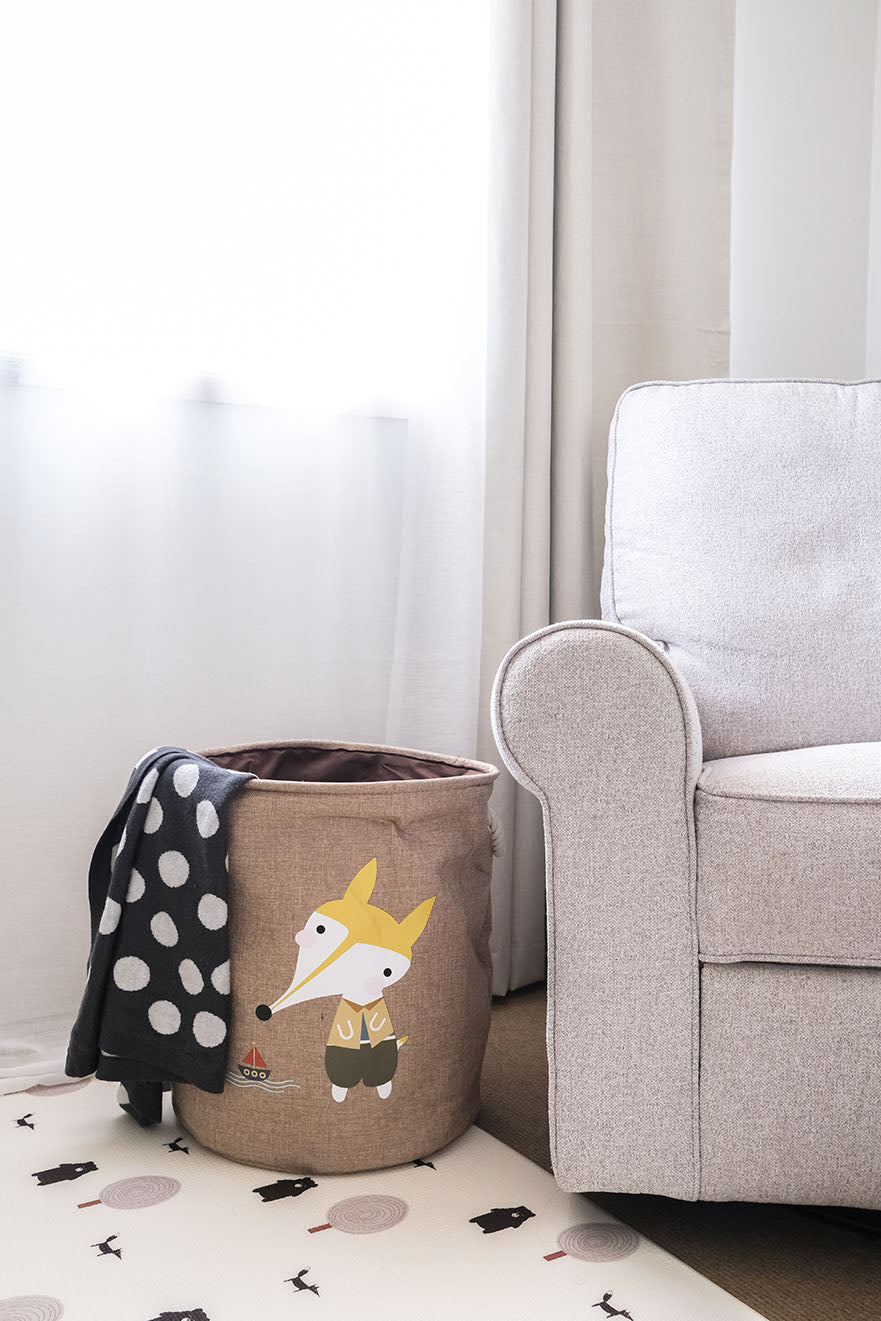 Large stuffed toy storage basket