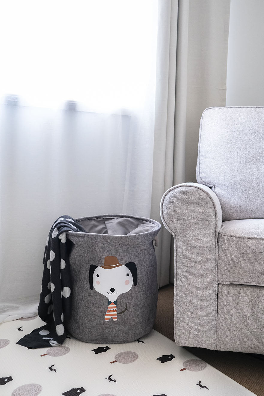 Kids Grey toy storage basket