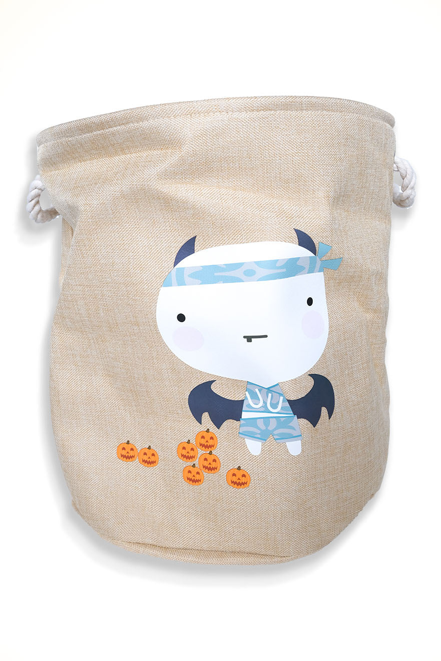 Large sruffed Toy storage basket - Halloween bat design