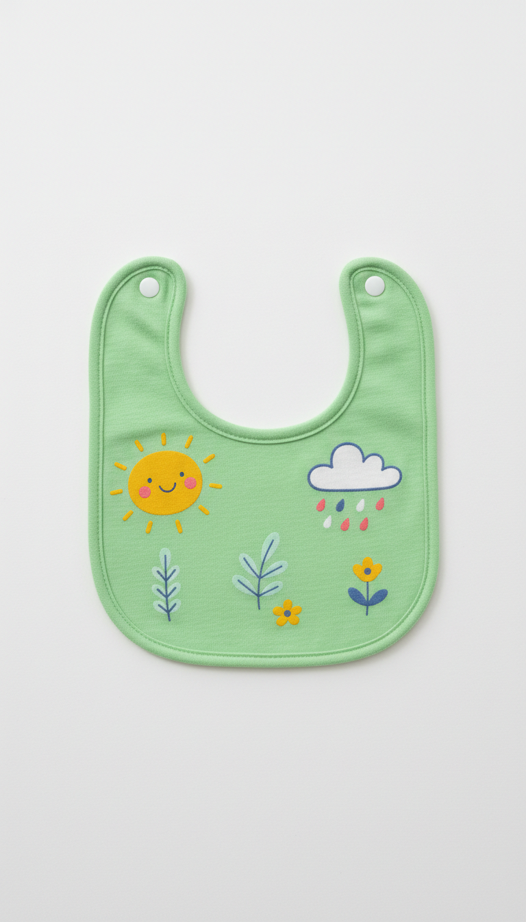 Snap Bib With Whimsical Illustrations