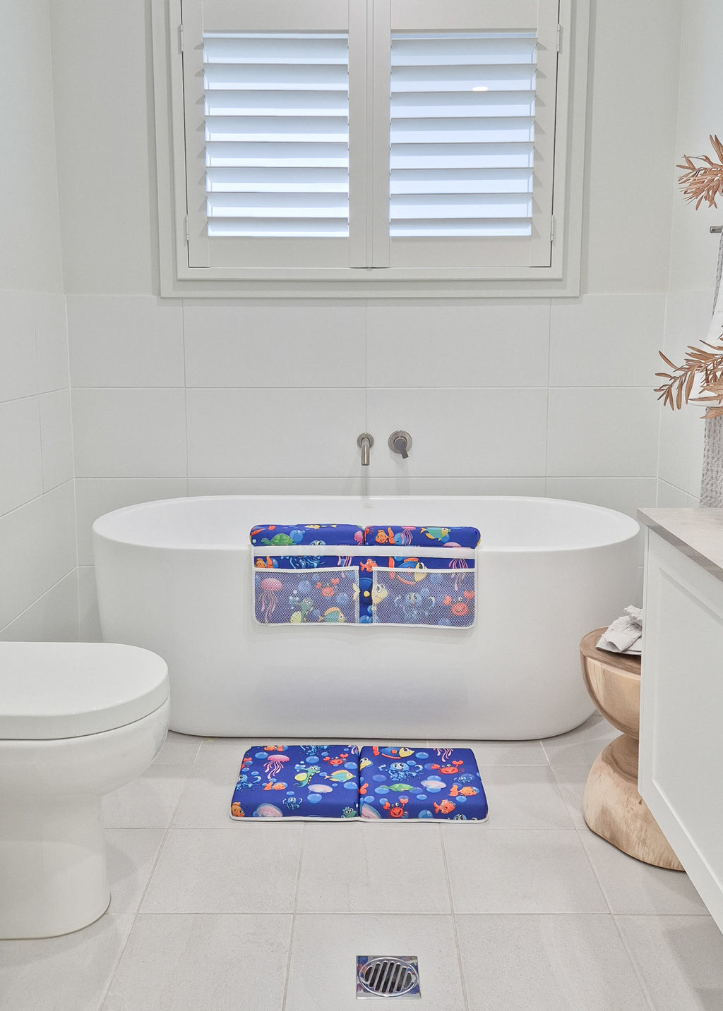Baby Bath Kneeler and Elbow Rest Pad - Blue Sea