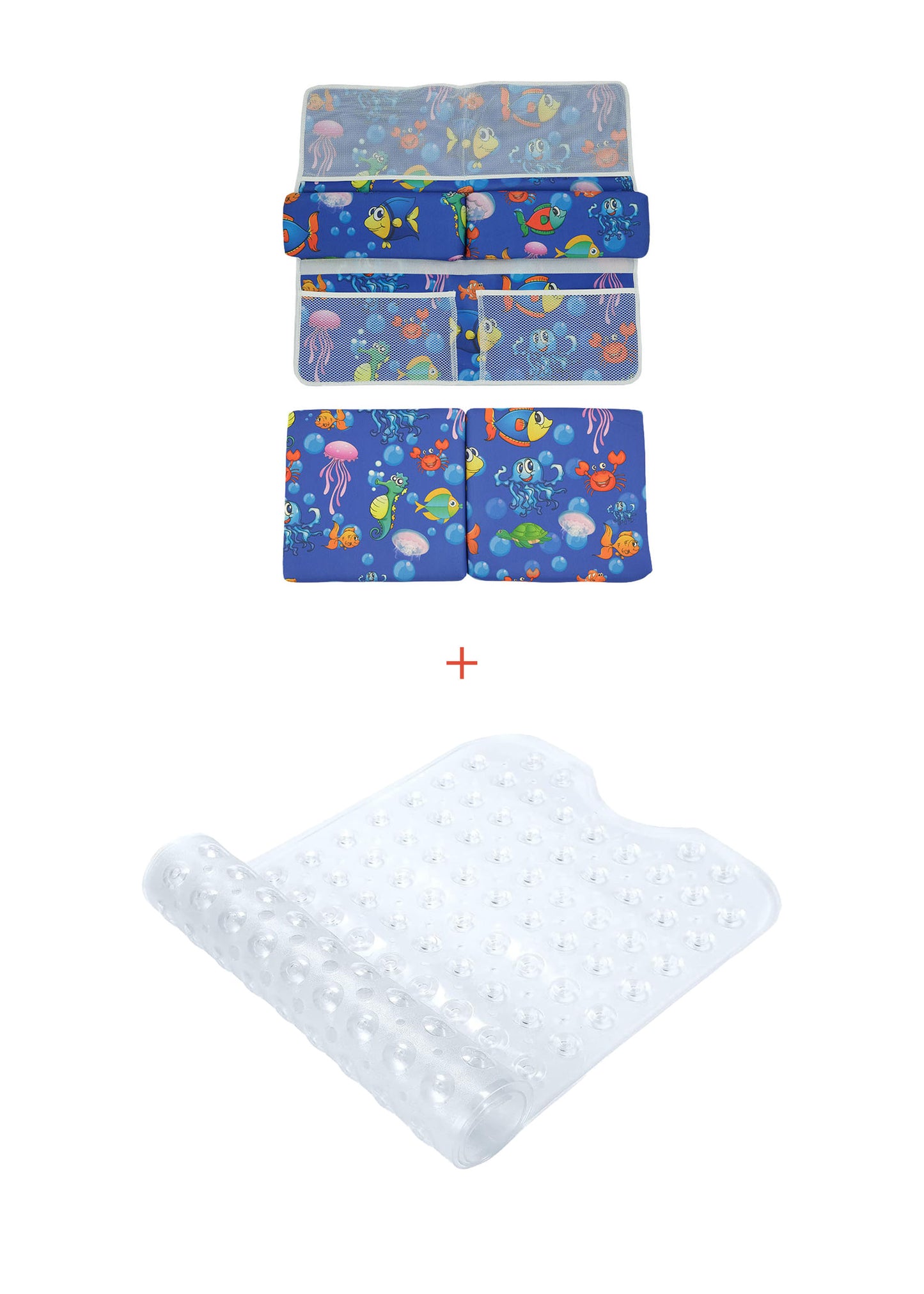 Baby Bath Essentials Elbow Rest and Kneeler Set with Non Slip Bath Mat