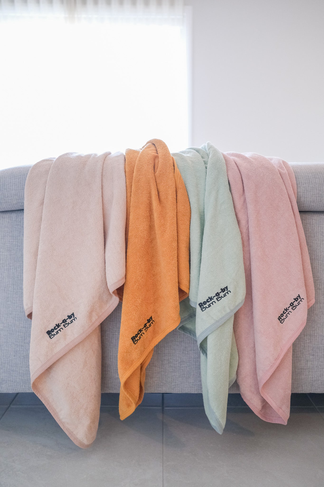 Hooded baby towels in different colours