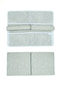 Elbow Rest and Kneeler Pad for Baby Bath time in neutral geometric grey free standing bathtub 