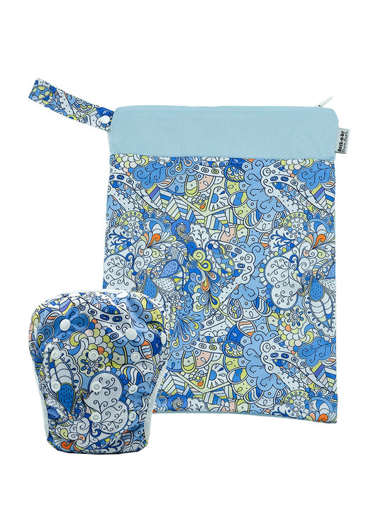 Swim Nappy and Wet Bag Set - Paisley