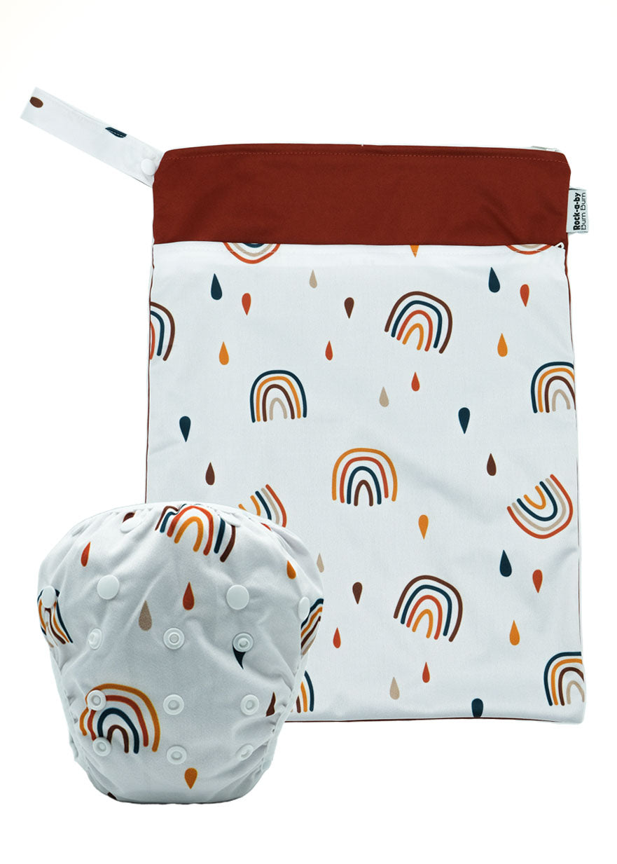 Swim Nappy and Wet Bag Set - Rainbow