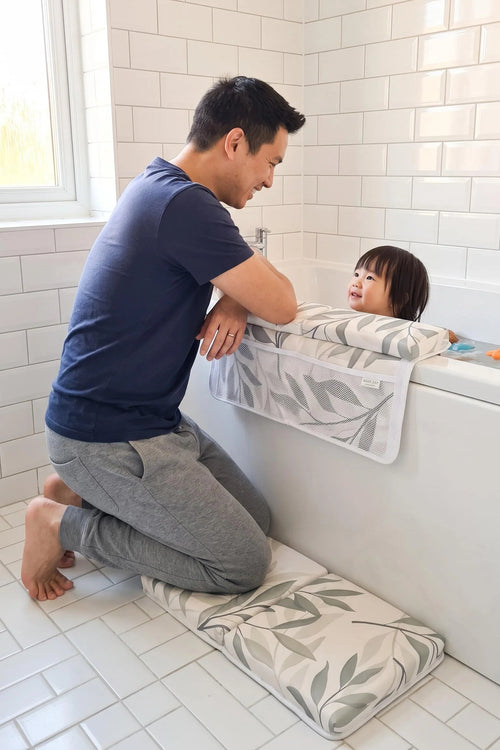 Baby Bath Kneeler and Elbow Rest Pad | Comfortable Bath Time Support for Parents | Eucalyptus