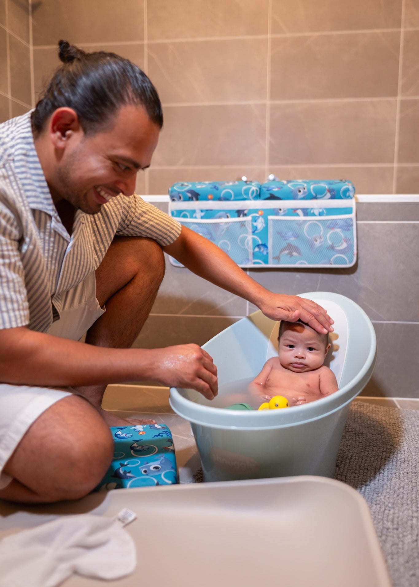 Baby Bath Kneeler and Elbow Rest Pad - Aqua Marine