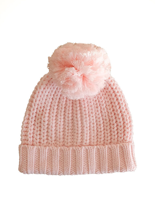 baby pink knitted beanie