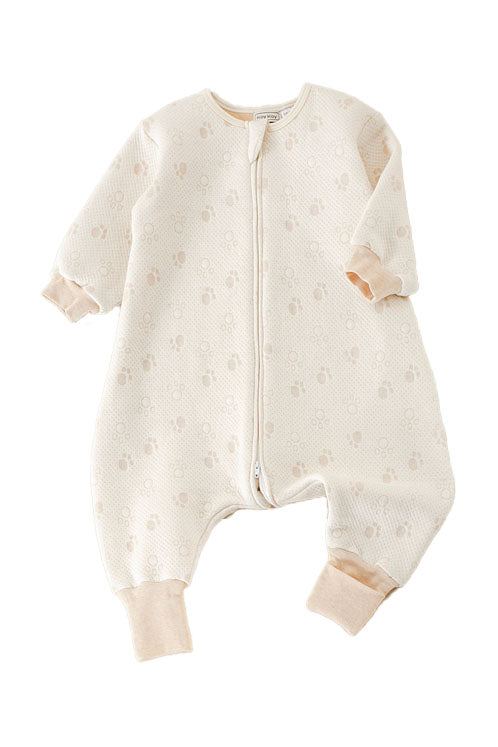 Baby Sleepsuit with safe split leg design and paws pattern