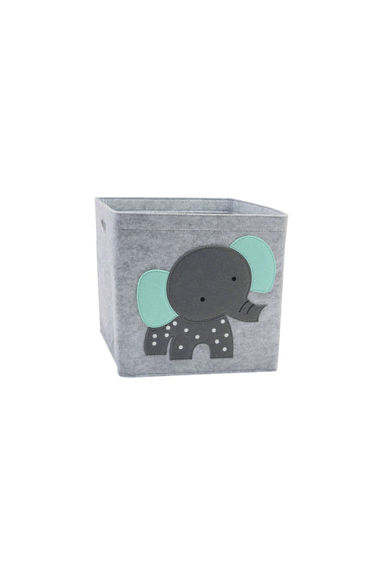 Kids cube storage basket with elephant design