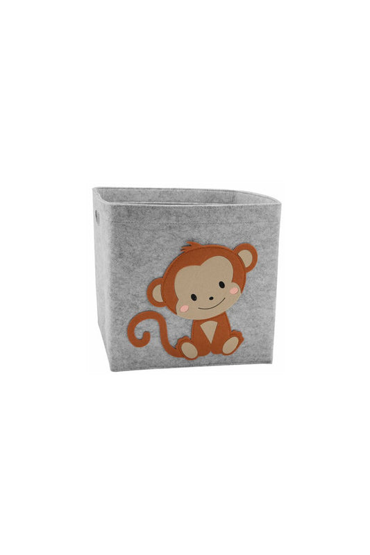 Kids cube storage basket with monkey design