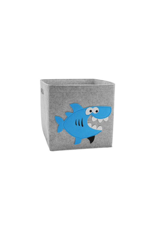 Kids cube storage basket with shark design