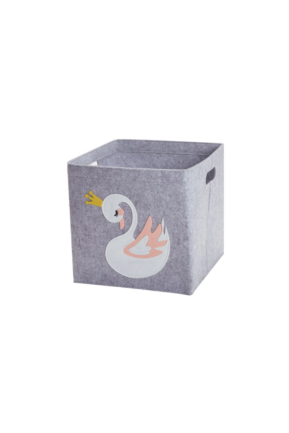 Kids cube storage basket with swan design