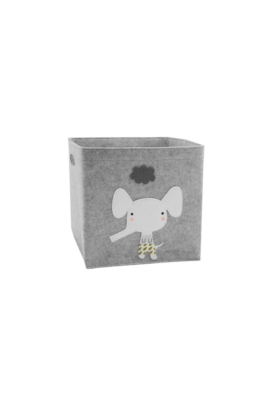 Kids cube storage basket with elephant design