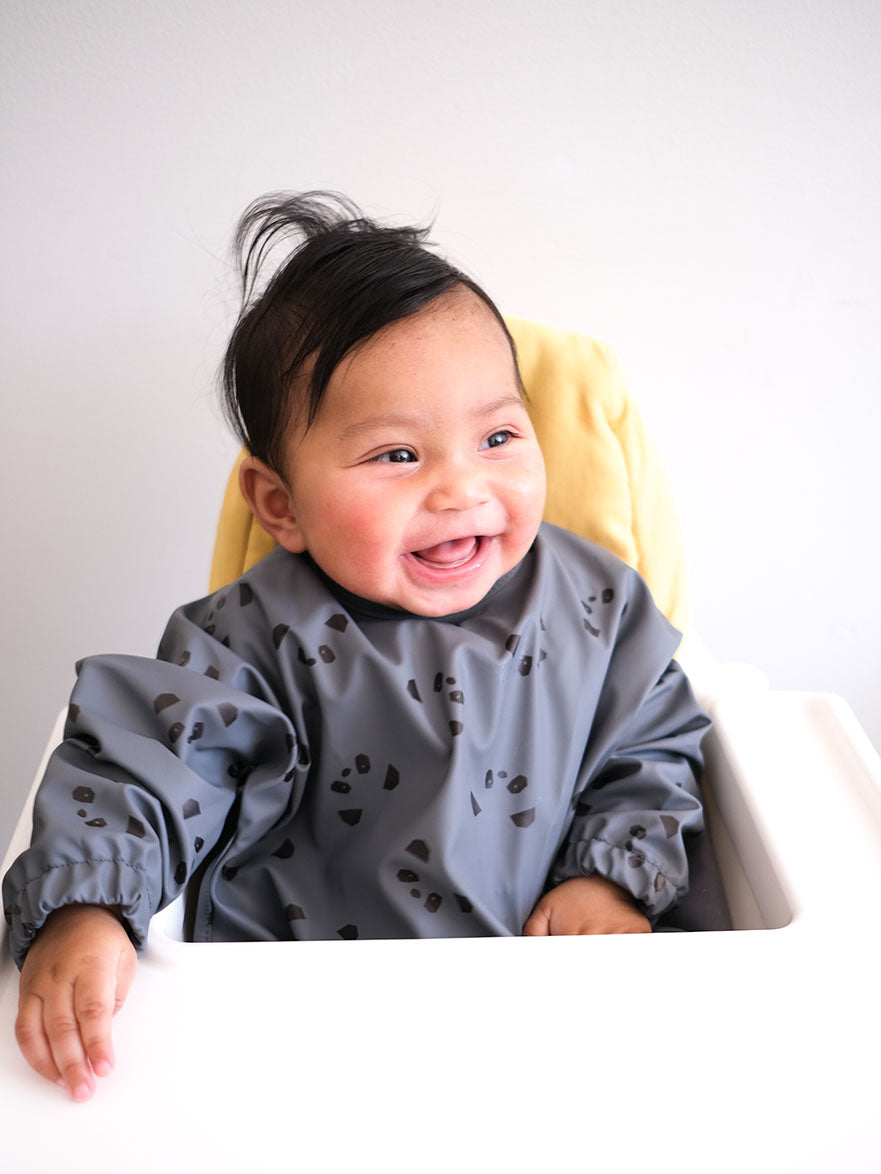 Long Sleeve Smock Bib - Stormy Panda