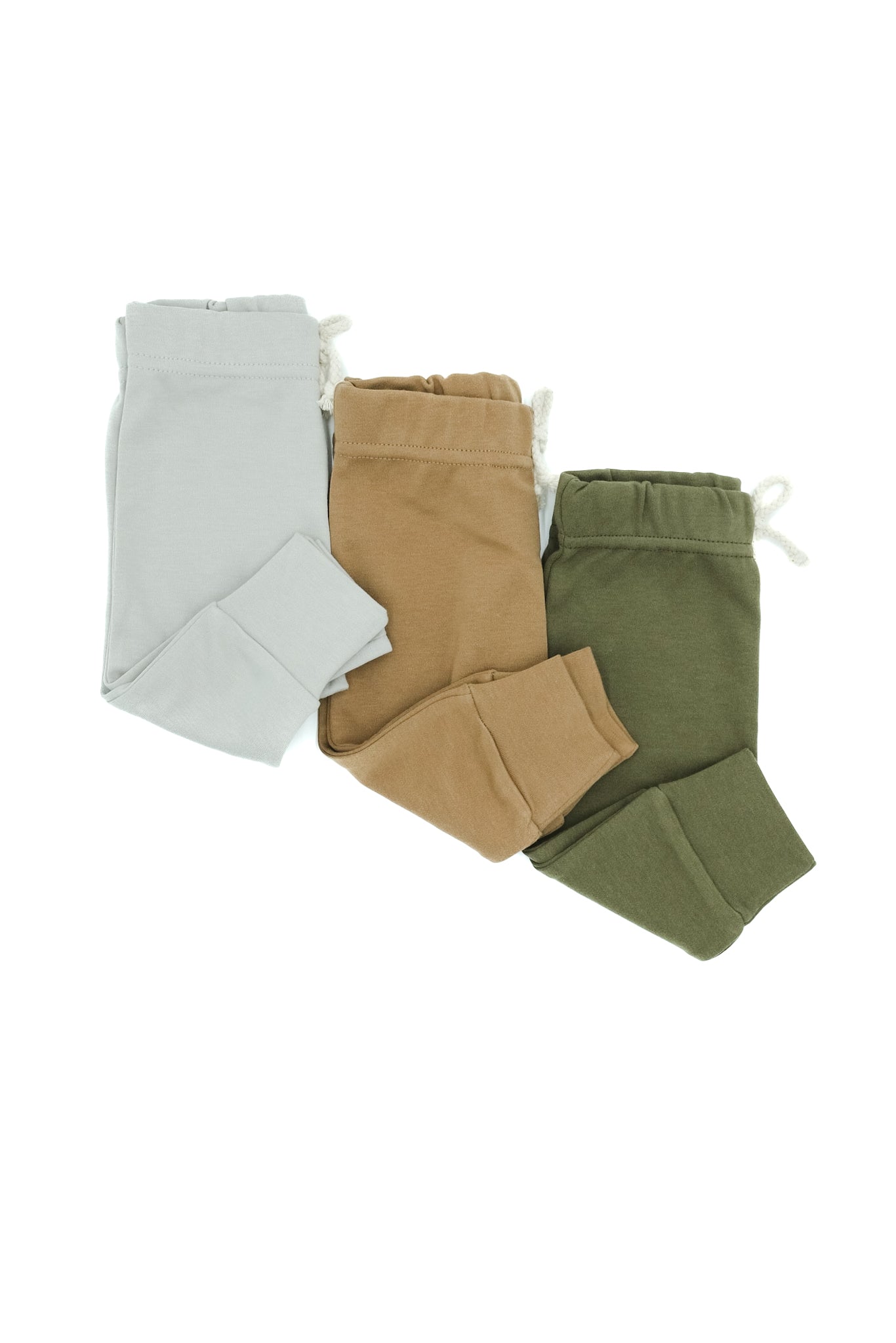 Baby leggings in grey, brown and khaki