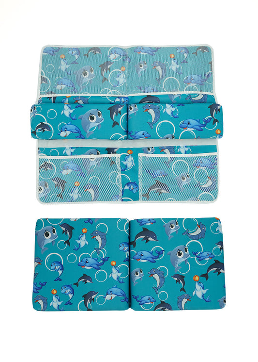 Elbow and Knee Pads for Bath in aqua and Dolphin - Baby bath and essential item