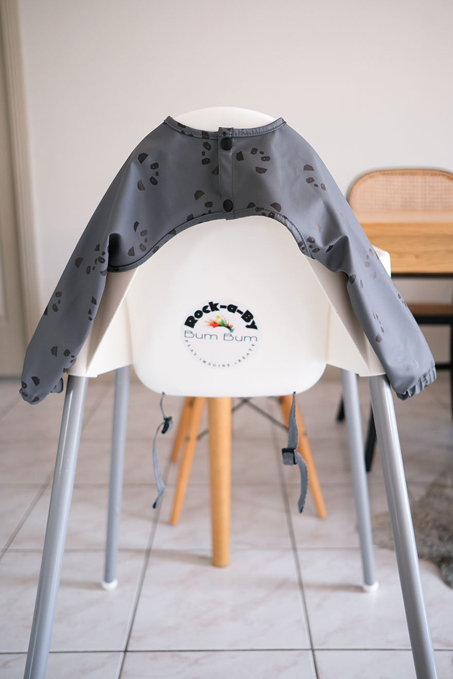 Long Sleeve Smock Bib - Stormy Panda