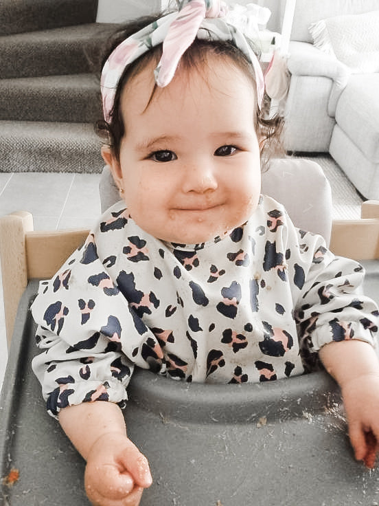 Long Sleeve Smock Bib - Leopard
