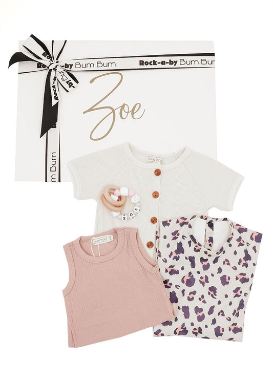 Baby Girl Personalised Gift Set - Leopard