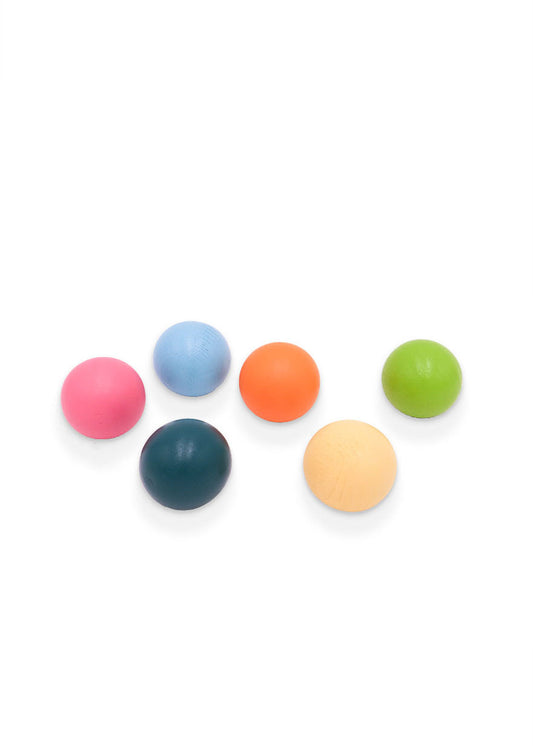 Wooden Balls (6 pieces) - Pastel