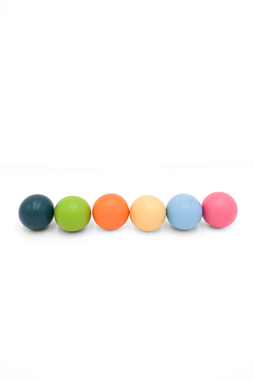 Wooden Balls (6 pieces) - Pastel