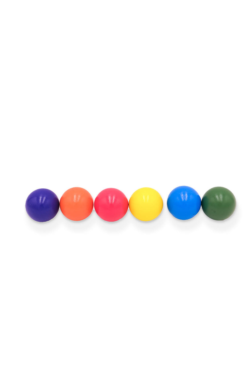 Wooden Balls (6 pieces) - Rainbow