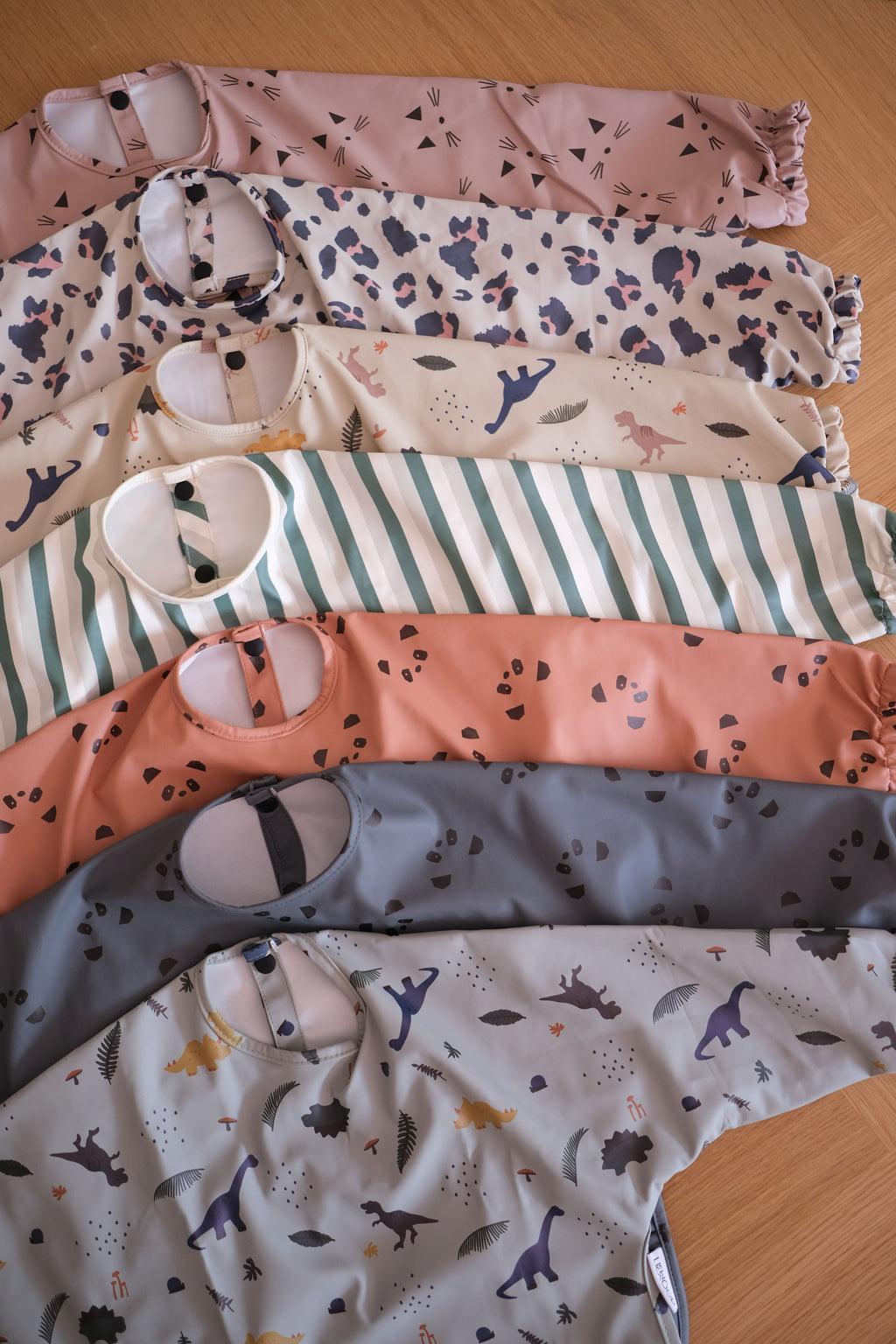 Long Sleeve Smock Bib - Peach Panda